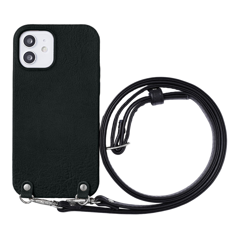 Étui arrière en cuir véritable, cuir souple, finition grainée, avec bandoulière, série Xperia