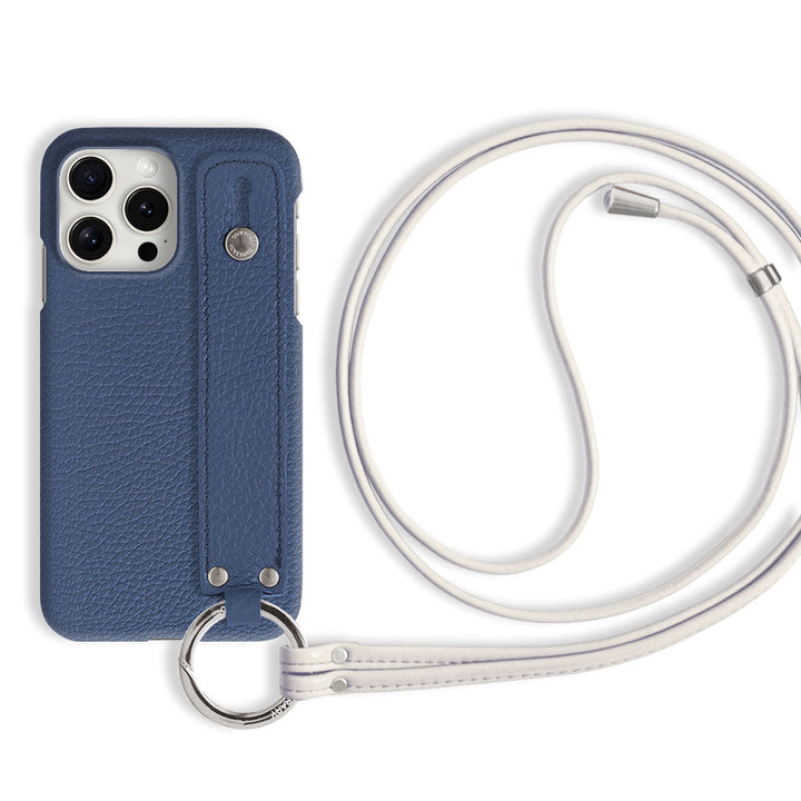 本革 32色 イタリアンシュリンクレザー ハンドベルト付き ストラップ付き 背面ケース iPhoneシリーズ