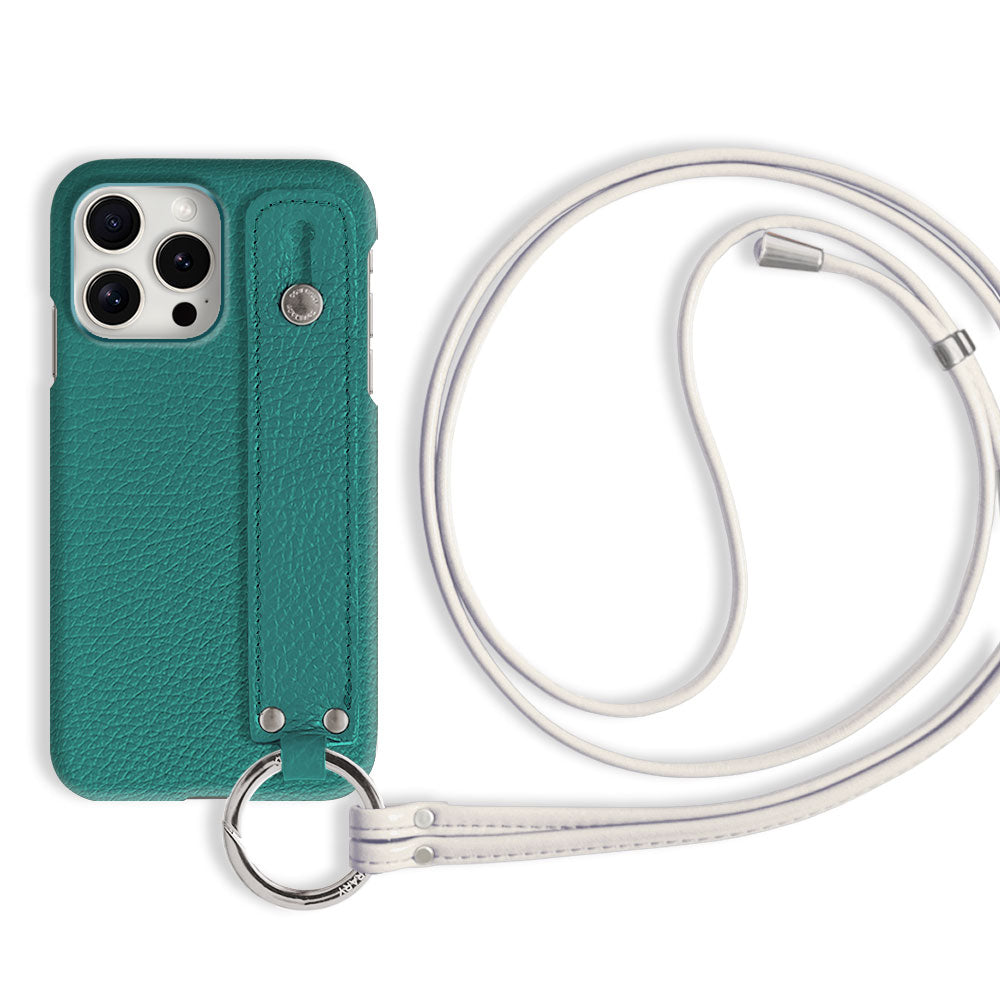 本革 32色 イタリアンシュリンクレザー ハンドベルト付き ストラップ付き 背面ケース iPhoneシリーズ