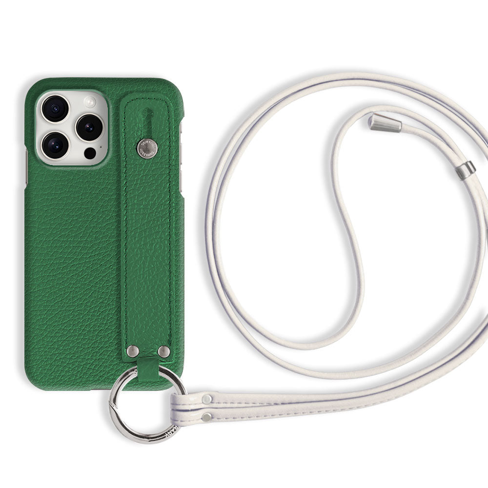 本革 32色 イタリアンシュリンクレザー ハンドベルト付き ストラップ付き 背面ケース iPhoneシリーズ