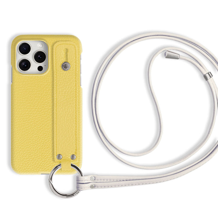 本革 32色 イタリアンシュリンクレザー ハンドベルト付き ストラップ付き 背面ケース iPhoneシリーズ