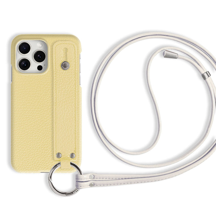 本革 32色 イタリアンシュリンクレザー ハンドベルト付き ストラップ付き 背面ケース iPhoneシリーズ