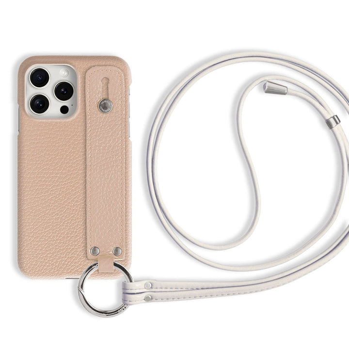 本革 32色 イタリアンシュリンクレザー ハンドベルト付き ストラップ付き 背面ケース iPhoneシリーズ