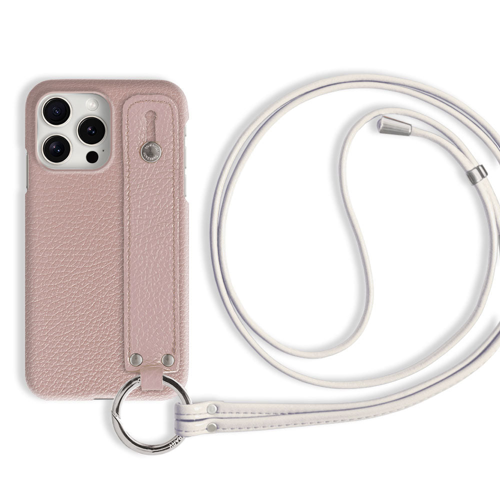 本革 32色 イタリアンシュリンクレザー ハンドベルト付き ストラップ付き 背面ケース iPhoneシリーズ