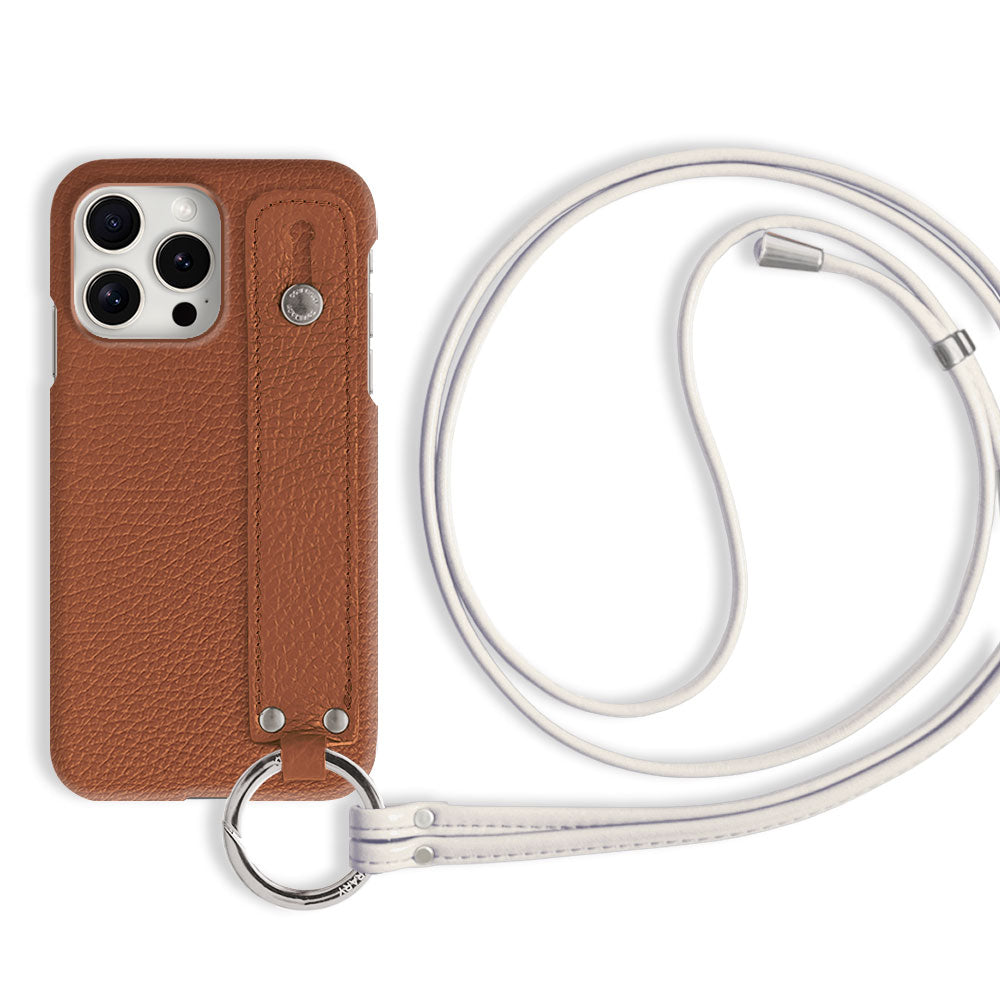 本革 32色 イタリアンシュリンクレザー ハンドベルト付き ストラップ付き 背面ケース iPhoneシリーズ