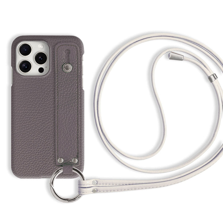 本革 32色 イタリアンシュリンクレザー ハンドベルト付き ストラップ付き 背面ケース iPhoneシリーズ