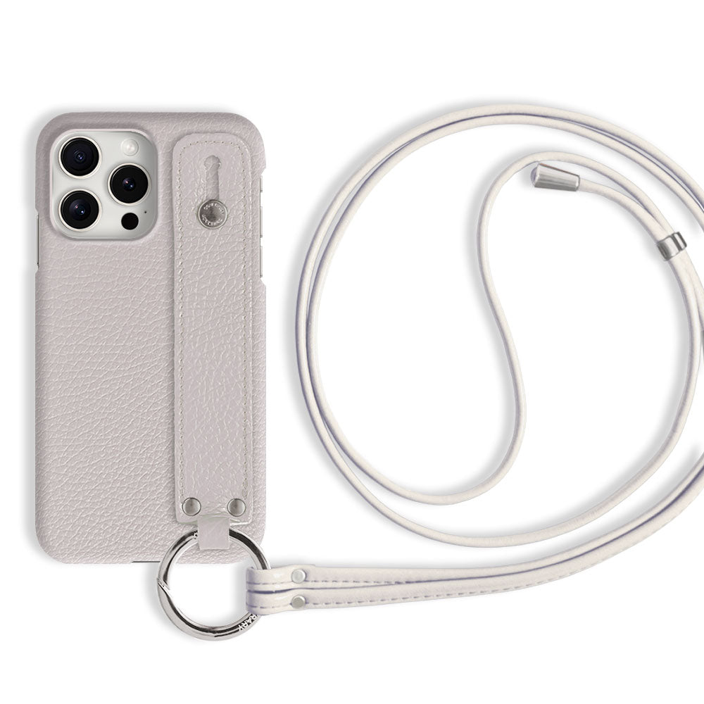 本革 32色 イタリアンシュリンクレザー ハンドベルト付き ストラップ付き 背面ケース iPhoneシリーズ