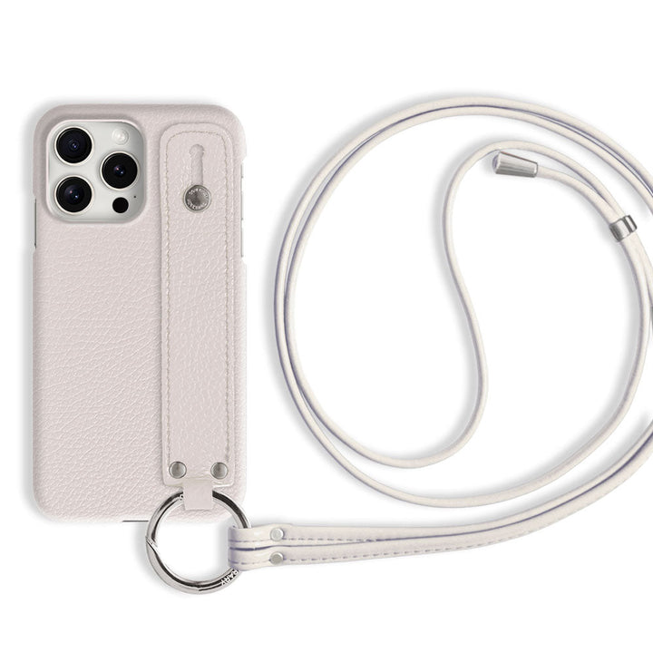 本革 32色 イタリアンシュリンクレザー ハンドベルト付き ストラップ付き 背面ケース iPhoneシリーズ