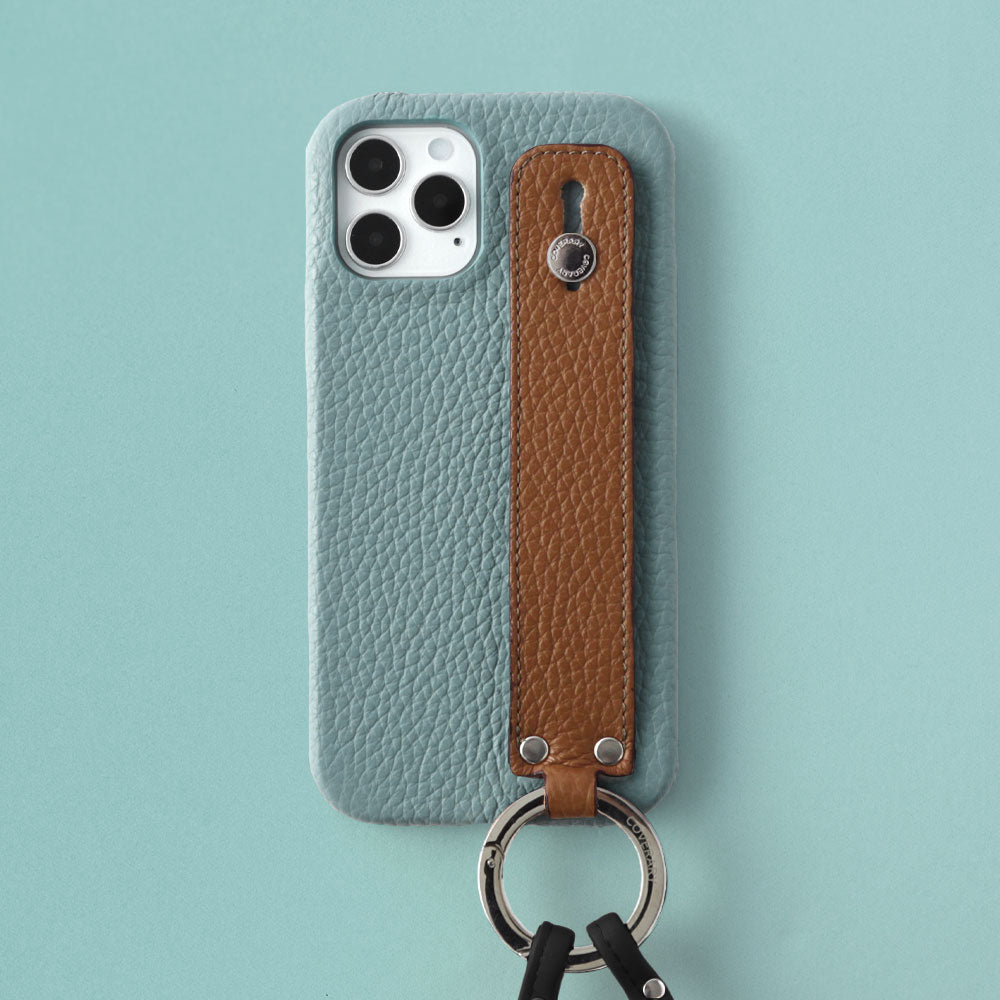 本革 32色 イタリアンシュリンクレザー ハンドベルト付き ストラップ付き 背面ケース iPhoneシリーズ