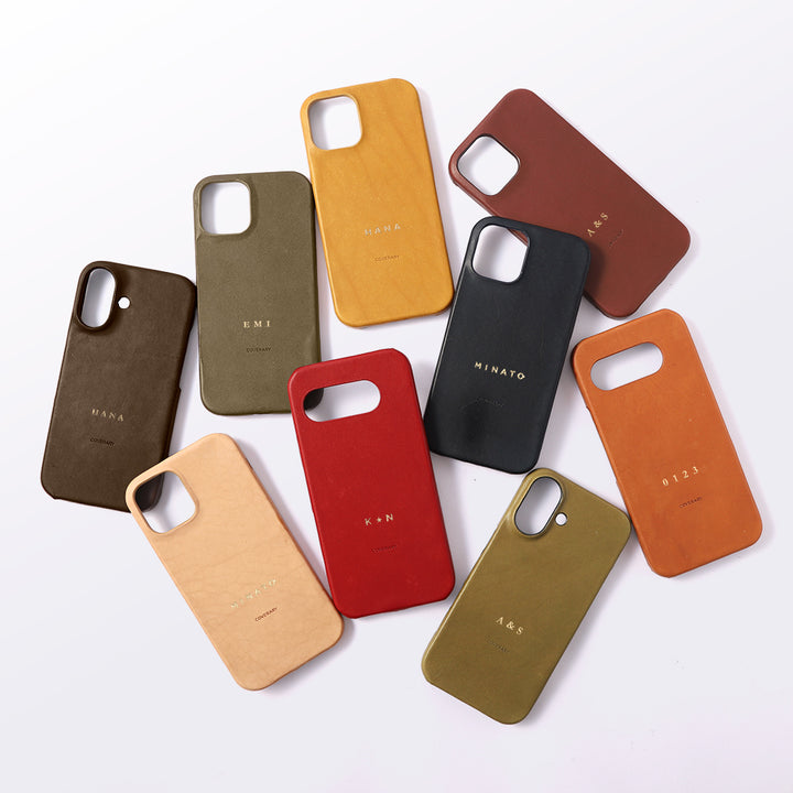 Genuine leather Italian leather back case name engraving (foil stamping)