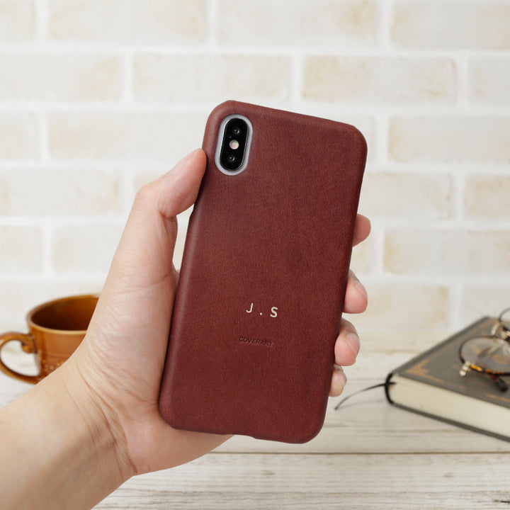 本革 イタリアンレザー 背面ケース 名入れ 刻印(箔押し) iPhoneシリーズ