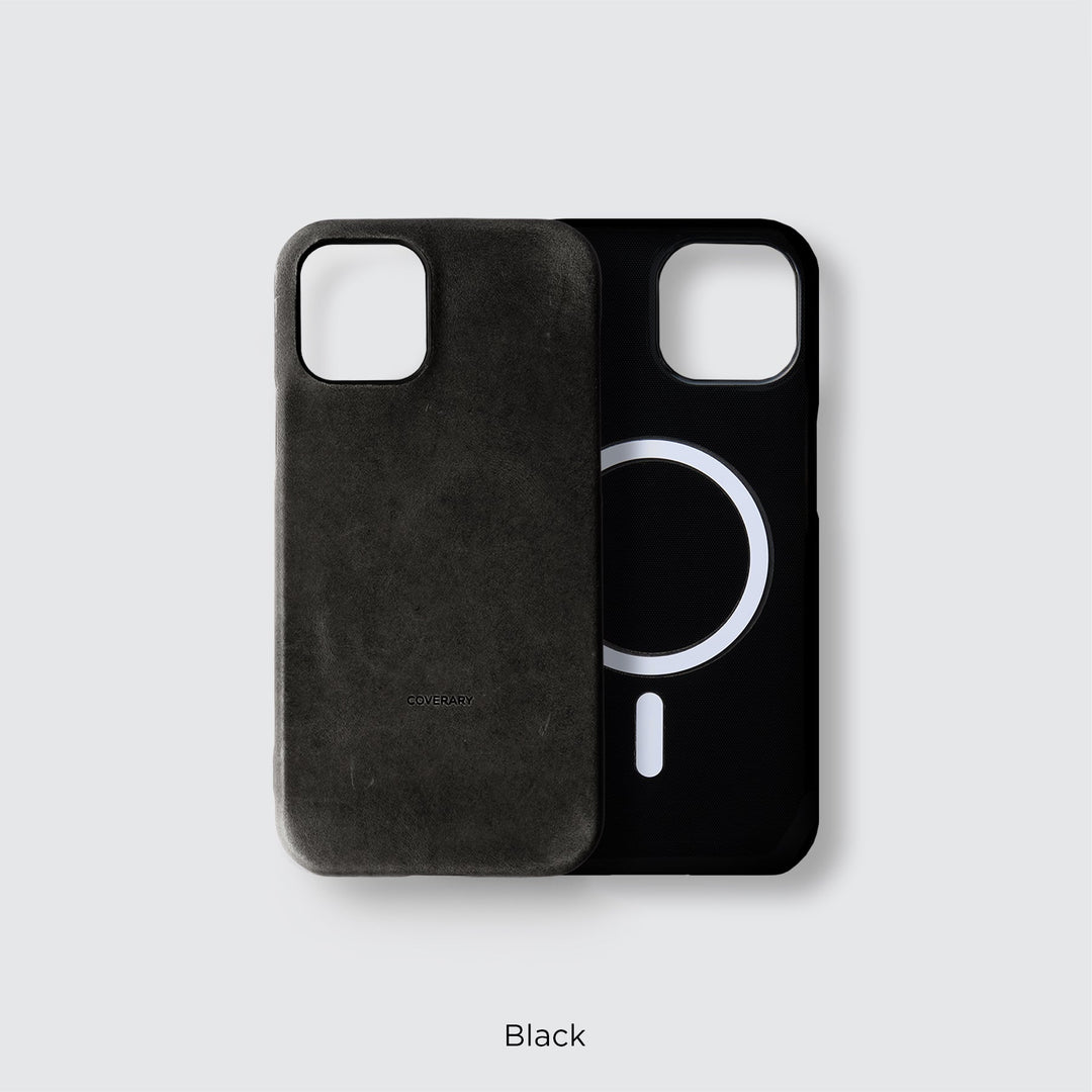 Cuir véritable cuir japonais Mostro Coque arrière compatible Magsafe Série AQUOS
