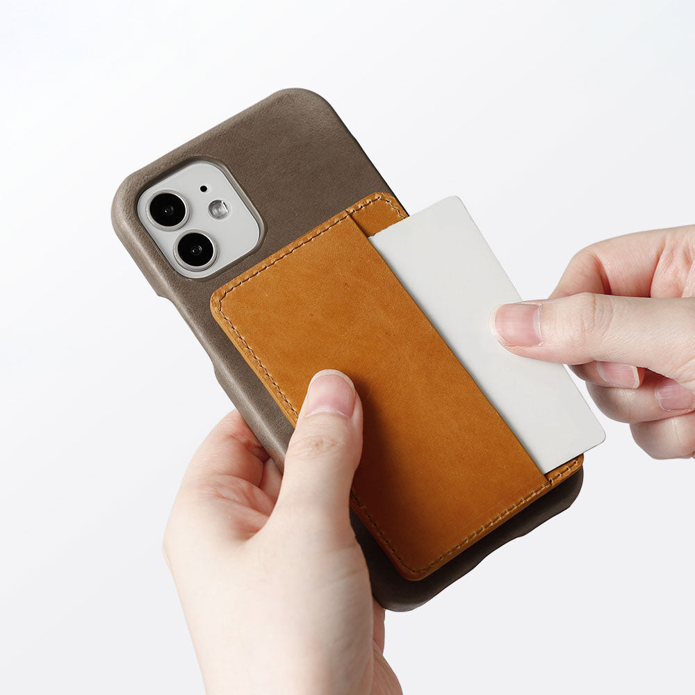 Genuine leather Japan leather Mostro Magsafe compatible Card storage Pocket attached Back case Xperia series