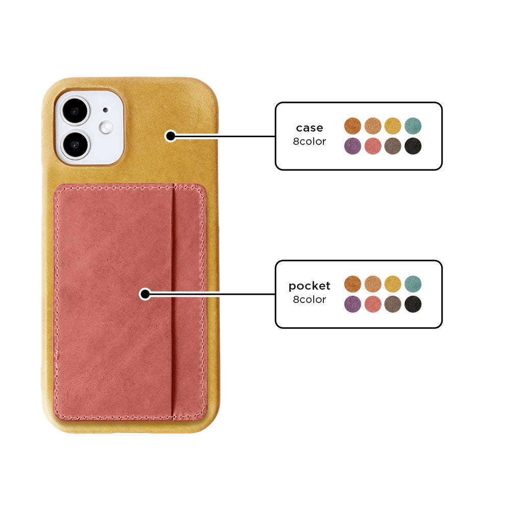 Genuine leather Japan leather Mostro Magsafe compatible Card storage Pocket attached Back case Xperia series