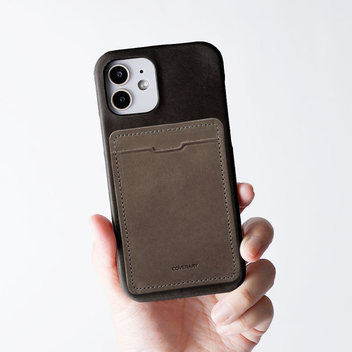 本革 ジャパンレザー モストロ カード収納 ポケット付き 背面ケース iPhoneシリーズ