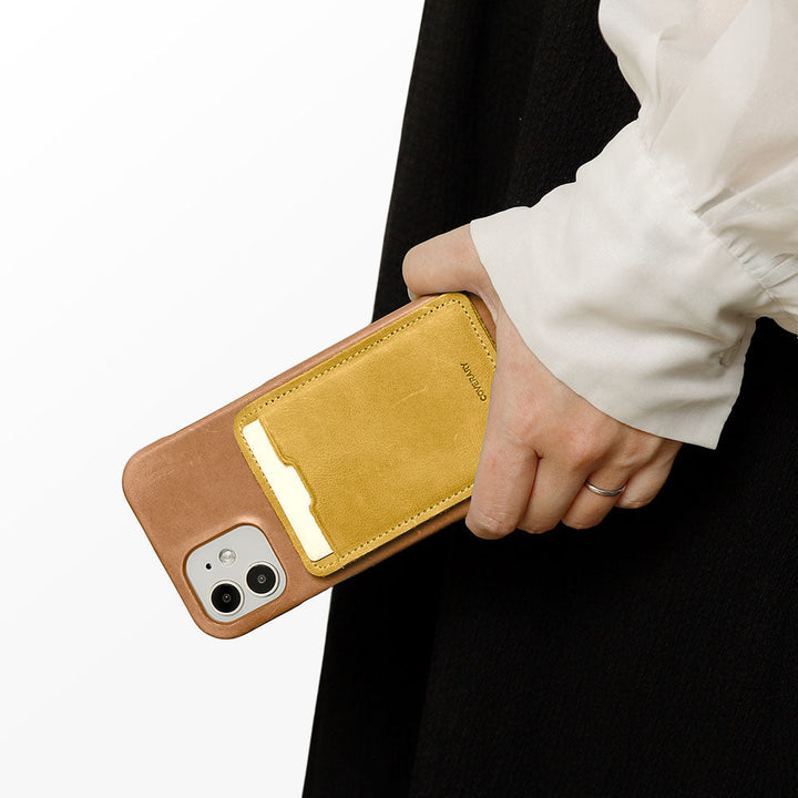 Genuine leather Japan leather Mostro card storage with pocket back case AQUOS series