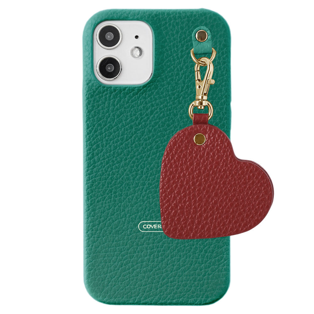 本革 32色 イタリアンシュリンクレザー モチーフミラーチャーム 背面ケース iPhoneシリーズ