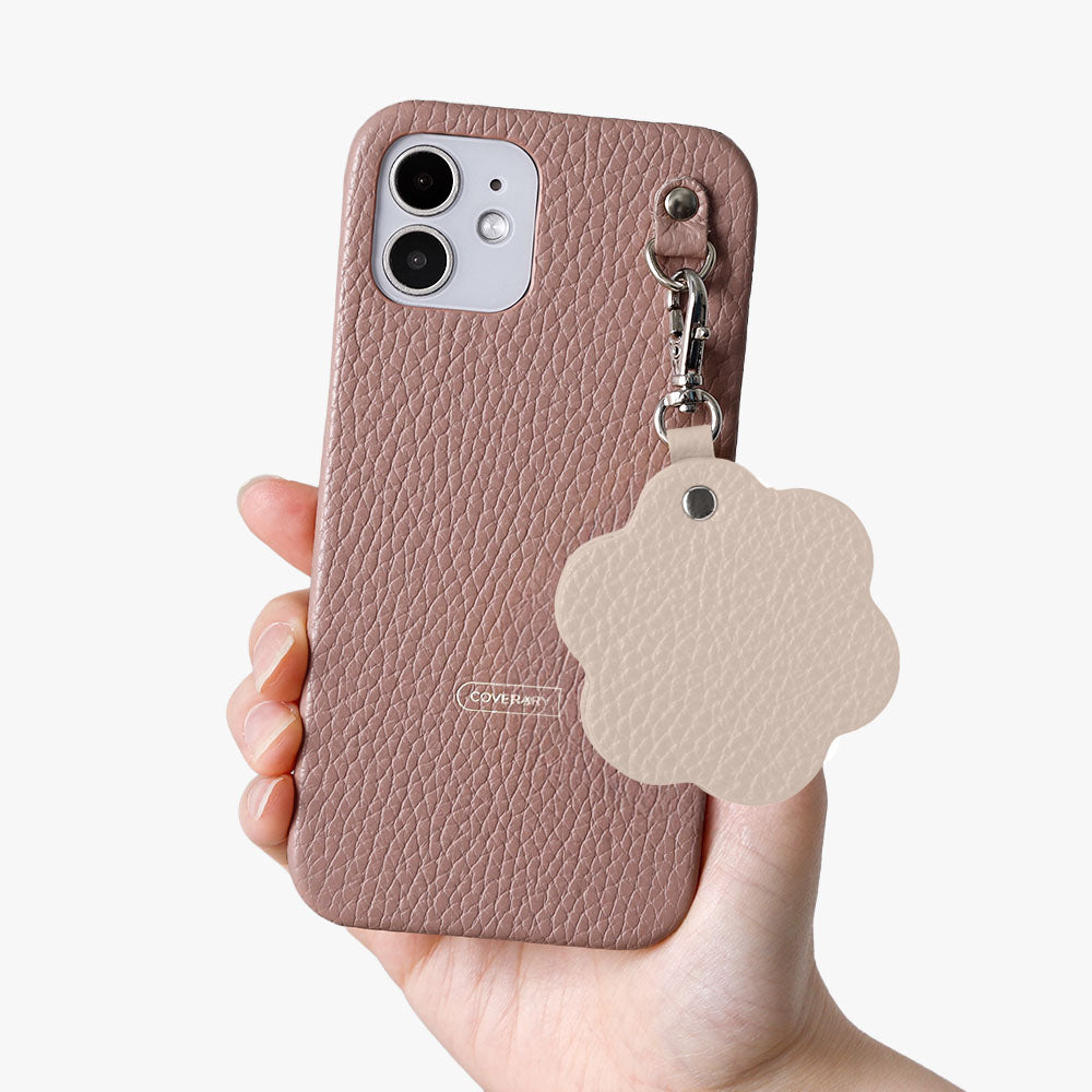 Cuir véritable 32 couleurs cuir italien grainé motif miroir porte-clés coque arrière