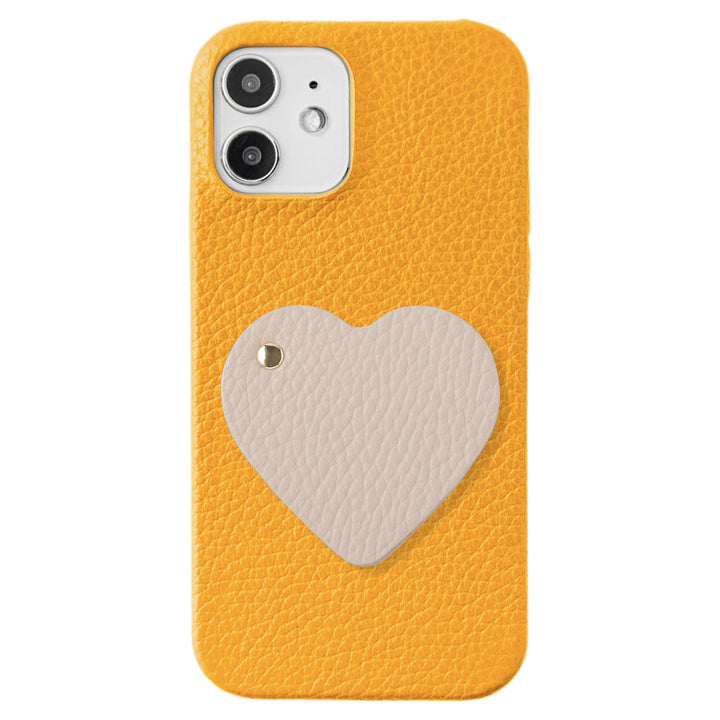 本革 32色 イタリアンシュリンクレザー 貼り付けモチーフミラー 背面ケース iPhoneシリーズ