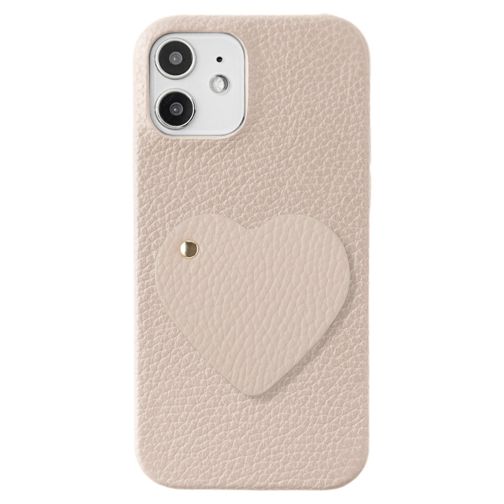 本革 32色 イタリアンシュリンクレザー 貼り付けモチーフミラー 背面ケース iPhoneシリーズ