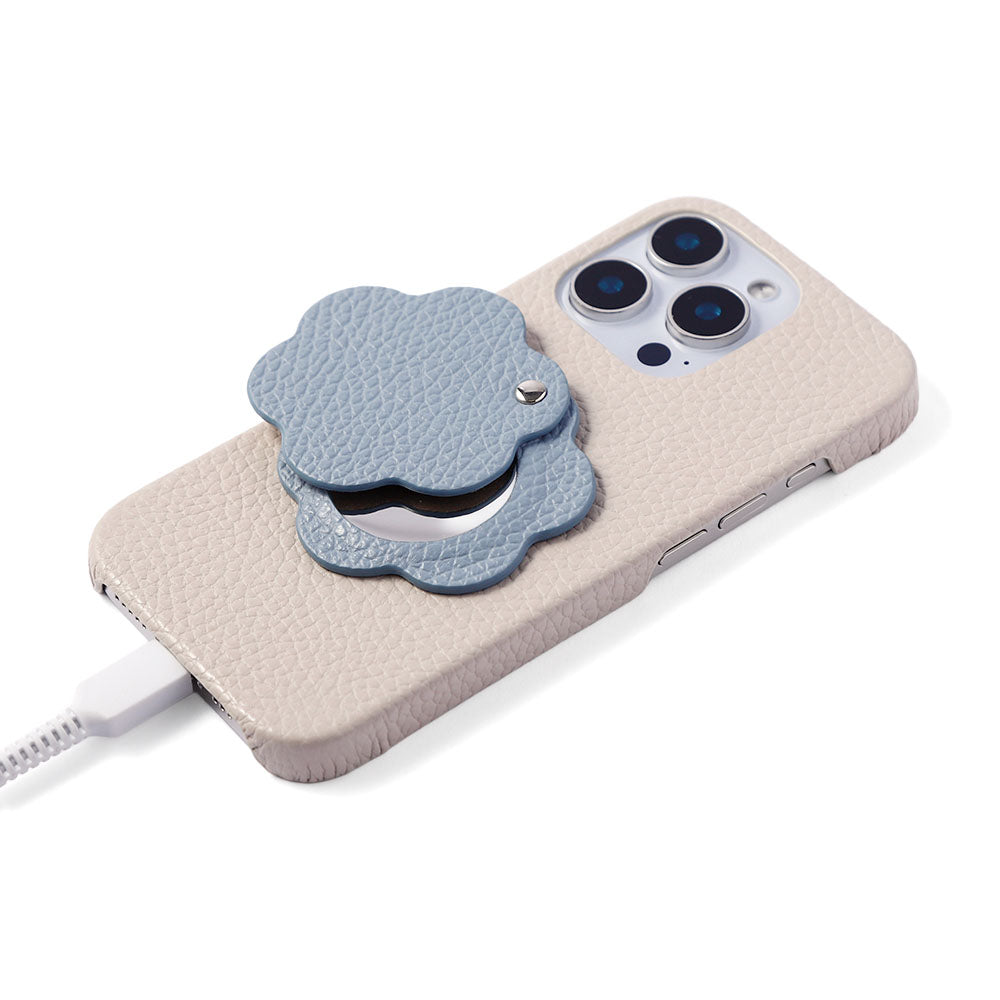 Genuine leather 32 colors Italian shrink leather attached motif mirror back case Xperia series