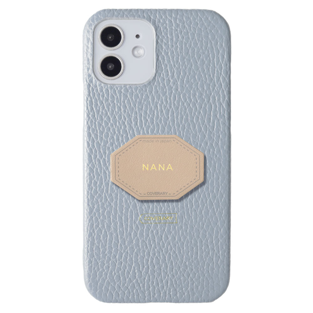 Cuir véritable 32 couleurs cuir italien grainé avec plaque nominative coque arrière gravure (impression à chaud) série iPhone