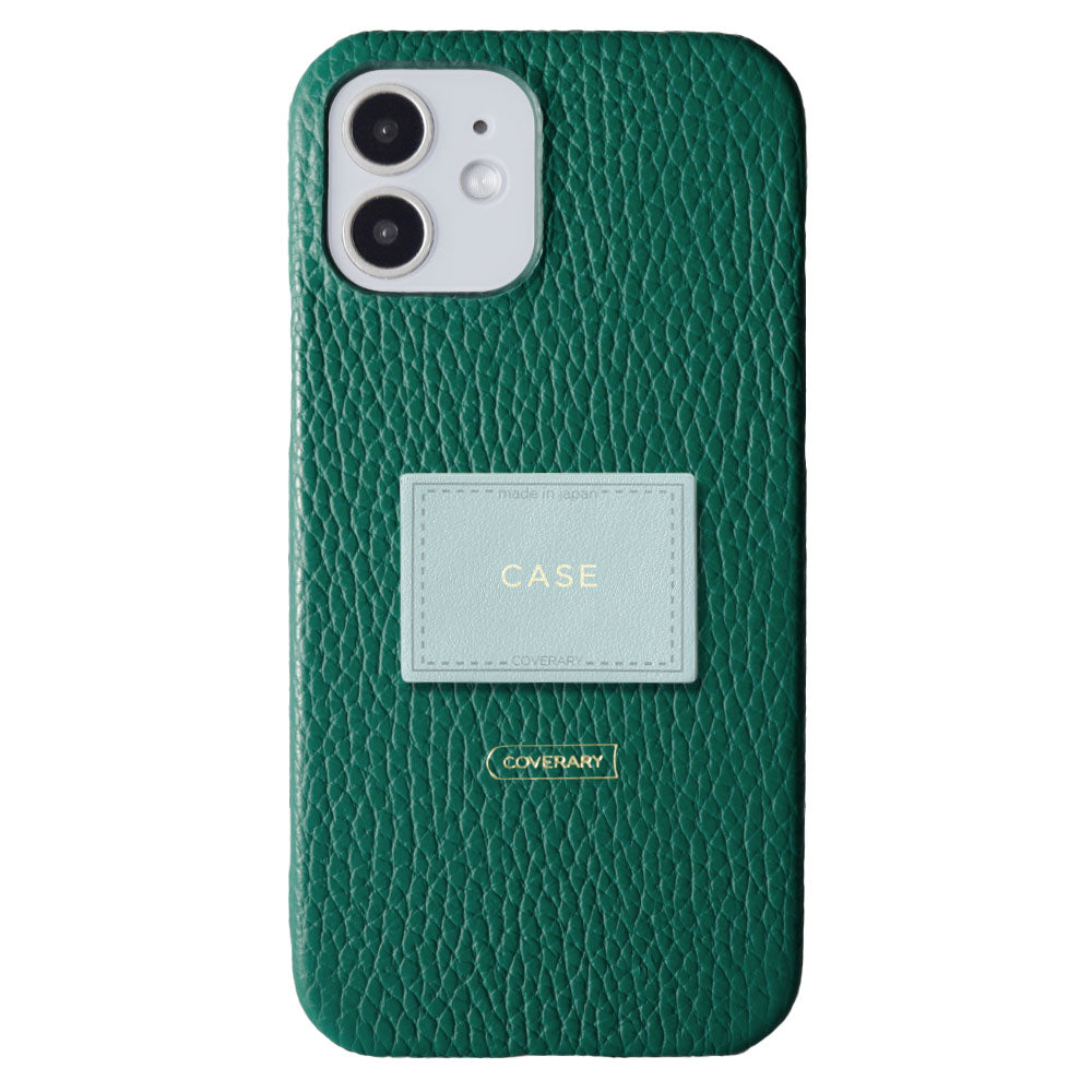 Cuir véritable 32 couleurs cuir italien grainé avec plaque nominative coque arrière gravure (impression à chaud) série iPhone