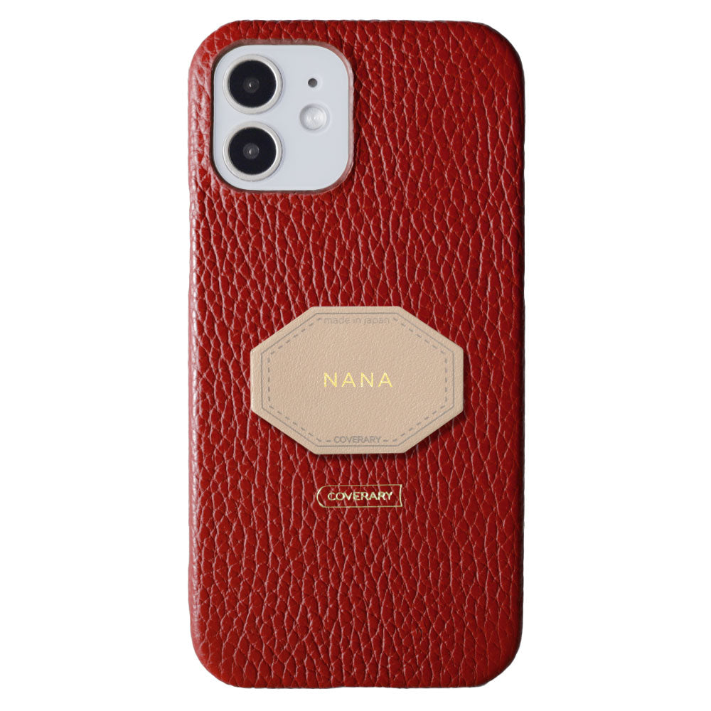 Cuir véritable 32 couleurs cuir italien grainé avec plaque nominative coque arrière gravure (impression à chaud) série AQUOS