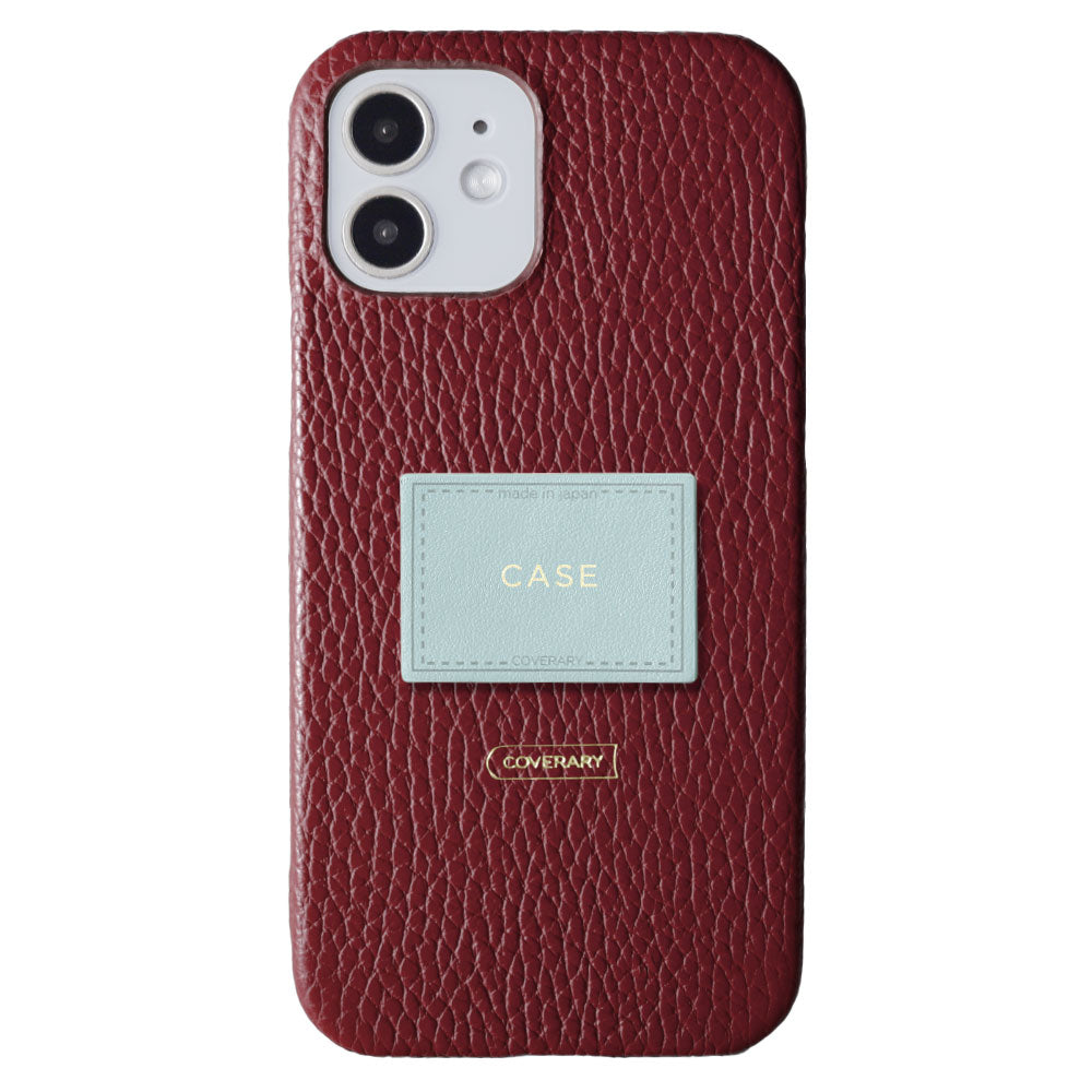 Cuir véritable 32 couleurs cuir italien grainé avec plaque nominative coque arrière gravure (impression à chaud) série iPhone