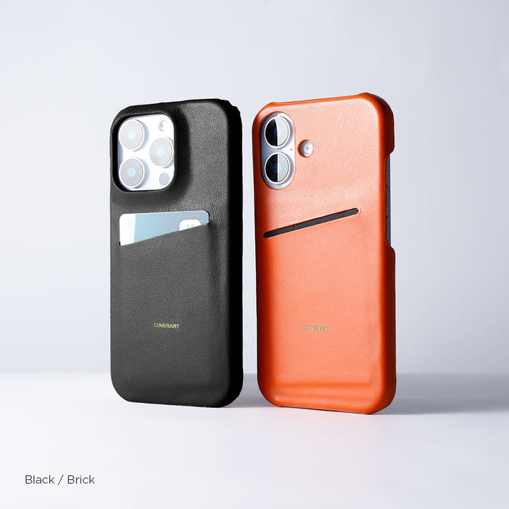 Genuine leather Italian smooth leather with simple pocket back case