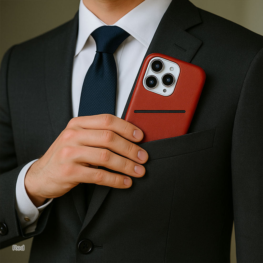 Genuine Leather Italian Smooth Leather Simple Pocket Back Case Galaxy Series