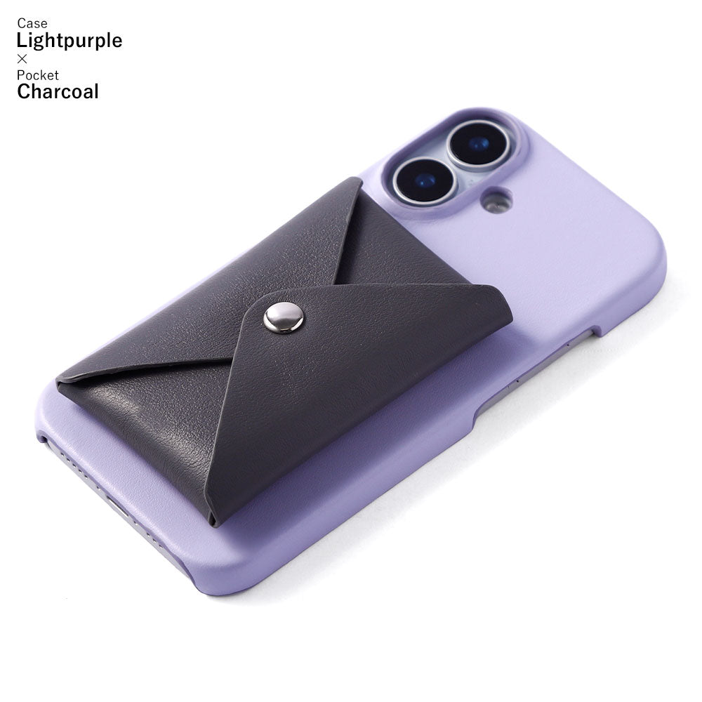 本革 イタリアンスムースレザー 蓋ありポケット付き 背面ケース