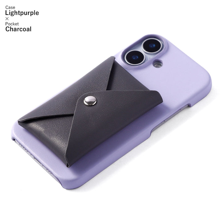 本革 イタリアンスムースレザー 蓋ありポケット付き 背面ケース