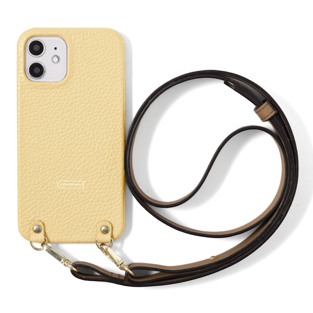 本革 32色 イタリアンシュリンクレザー 幅広ショルダーストラップ付き 背面ケース iPhoneシリーズ