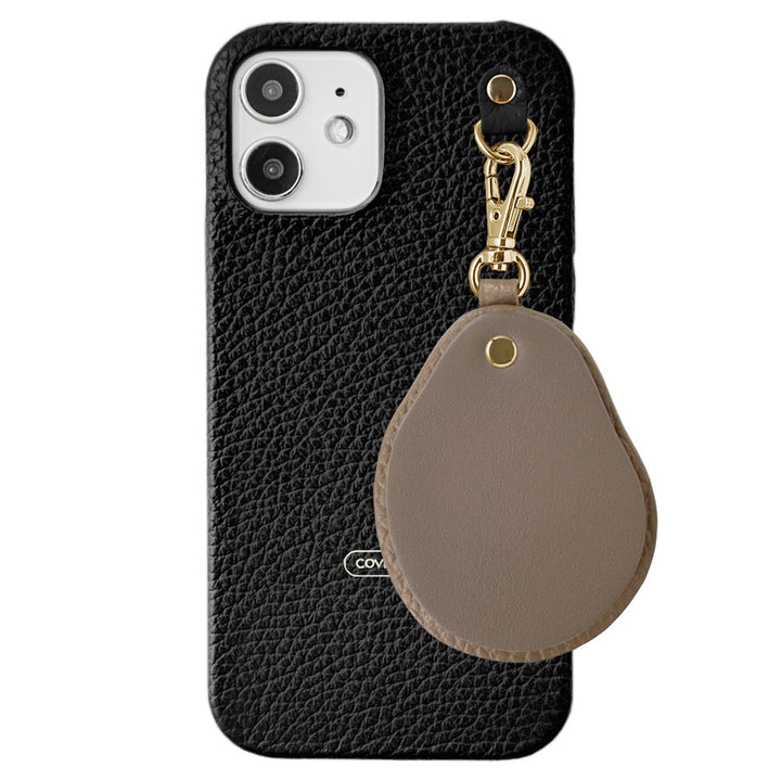 Cuir véritable 32 couleurs cuir italien grainé nuance de matériaux différents porte-clés miroir coque arrière