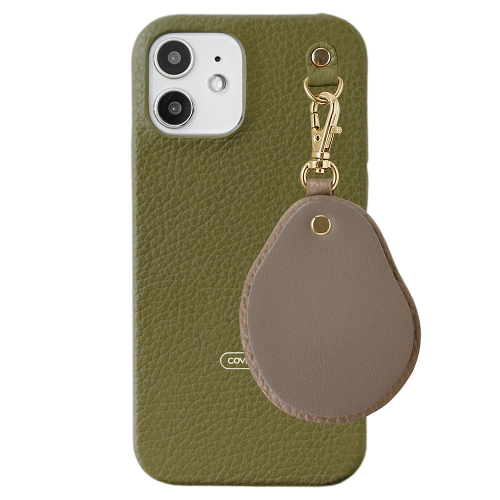 Cuir véritable 32 couleurs cuir italien grainé nuance de matériaux différents porte-clés miroir coque arrière