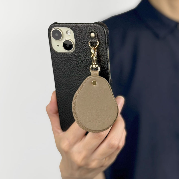 Cuir véritable 32 couleurs cuir italien grainé nuance de matériaux différents porte-clés miroir coque arrière