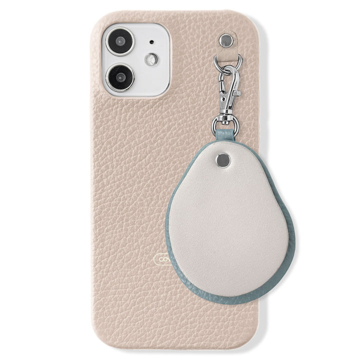 Cuir véritable 32 couleurs cuir italien grainé nuance de matériaux différents porte-clés miroir coque arrière