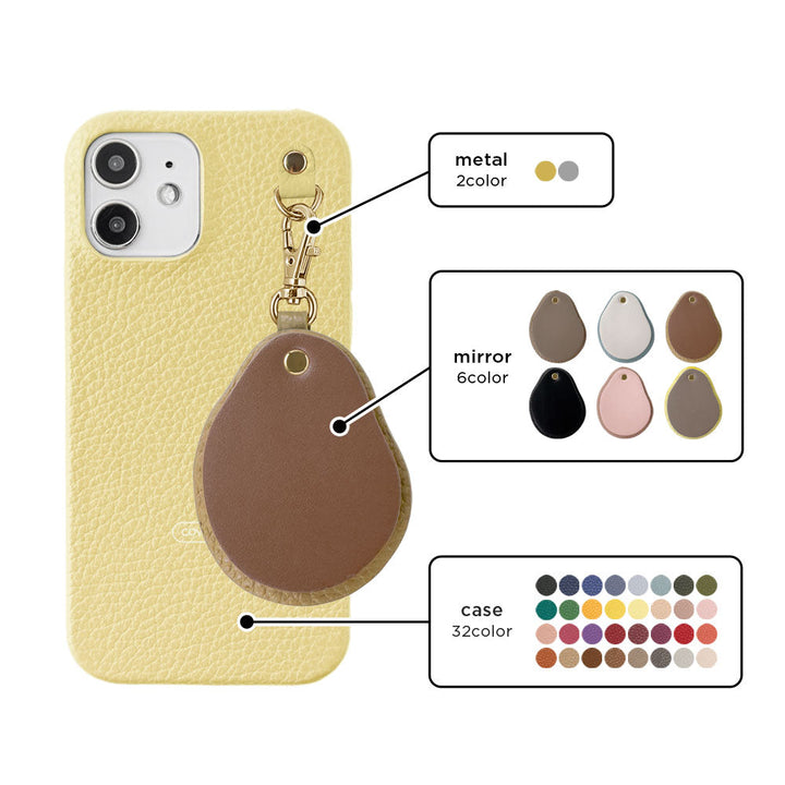 Cuir véritable 32 couleurs cuir italien grainé nuance de matériaux différents breloque miroir coque arrière série Google Pixel