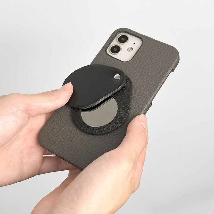 Genuine leather 32 colors Italian shrink leather Attached different material nuance mirror Back case Xperia series