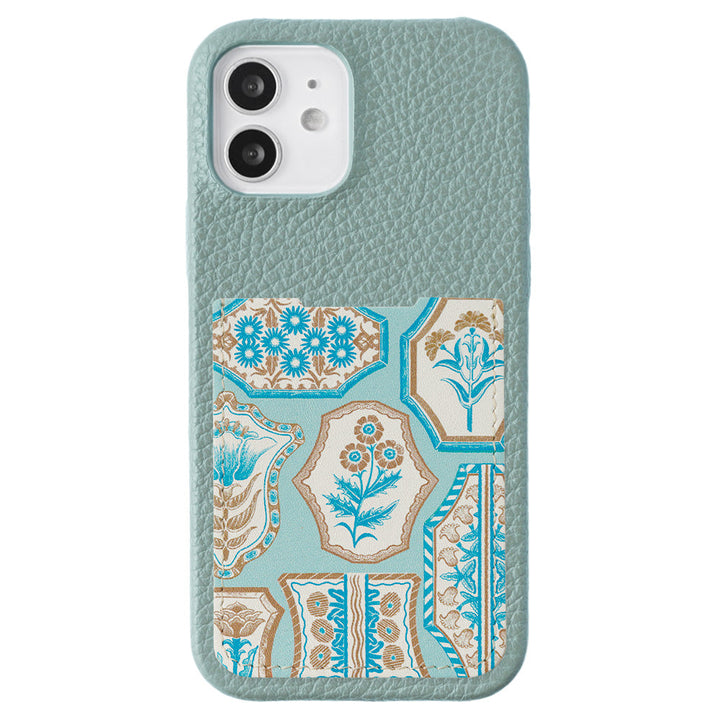 【POPUP Limited】Nishiizumi Yuka × COVERARY Genuine Leather Antique Flower Pattern Pocketed Collaboration Back Case