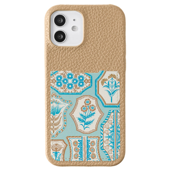 【POPUP Limited】Nishiizumi Yuka × COVERARY Genuine Leather Antique Flower Pattern Pocketed Collaboration Back Case