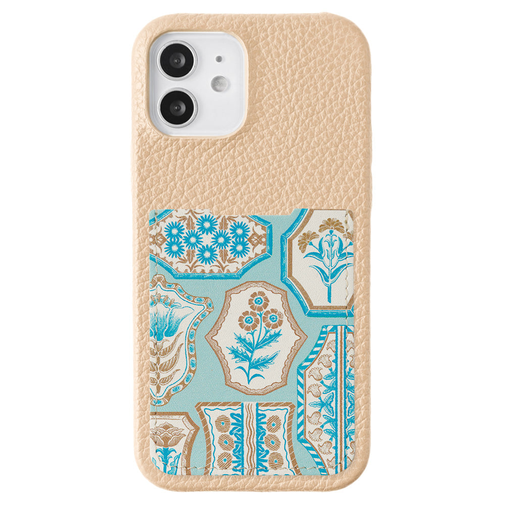 【POPUP Limited】Nishiizumi Yuka × COVERARY Genuine Leather Antique Flower Pattern Pocketed Collaboration Back Case