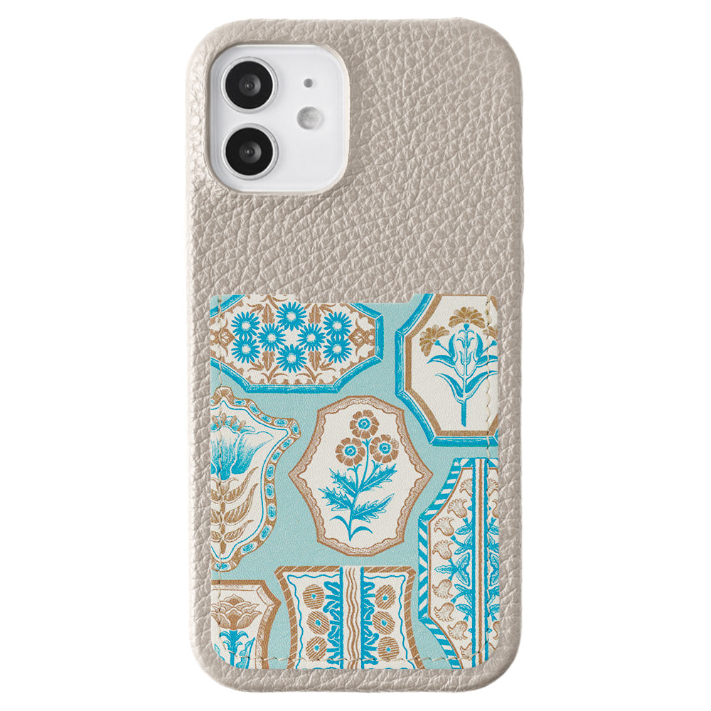 【POPUP Limited】Nishiizumi Yuka × COVERARY Genuine Leather Antique Flower Pattern Pocketed Collaboration Back Case