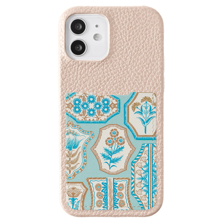 【POPUP Limited】Nishiizumi Yuka × COVERARY Genuine Leather Antique Flower Pattern Pocketed Collaboration Back Case