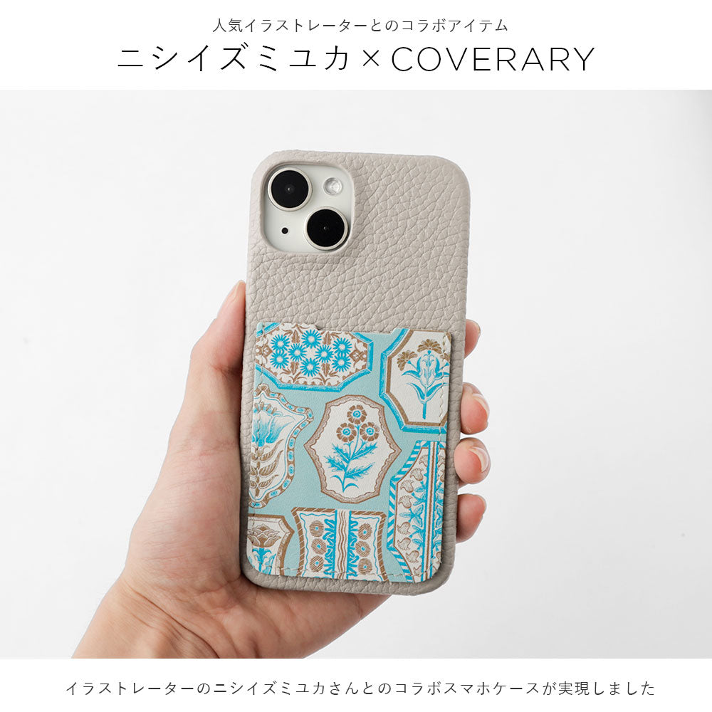 【POPUP Limited】Nishiizumi Yuka × COVERARY Genuine Leather Antique Flower Pattern Pocketed Collaboration Back Case