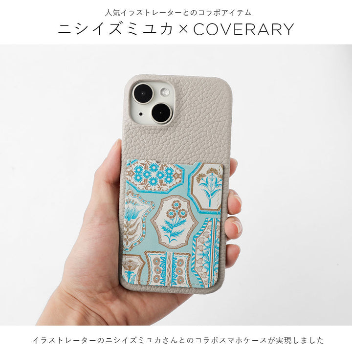【POPUP Limited】Nishiizumi Yuka × COVERARY Genuine Leather Antique Flower Pattern Pocketed Collaboration Back Case