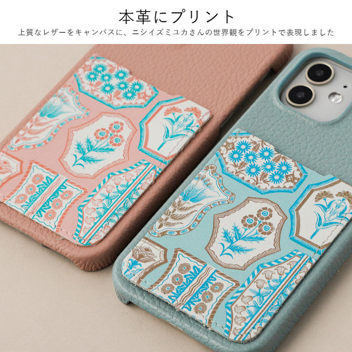【POPUP Limited】Nishiizumi Yuka × COVERARY Genuine Leather Antique Flower Pattern Pocketed Collaboration Back Case