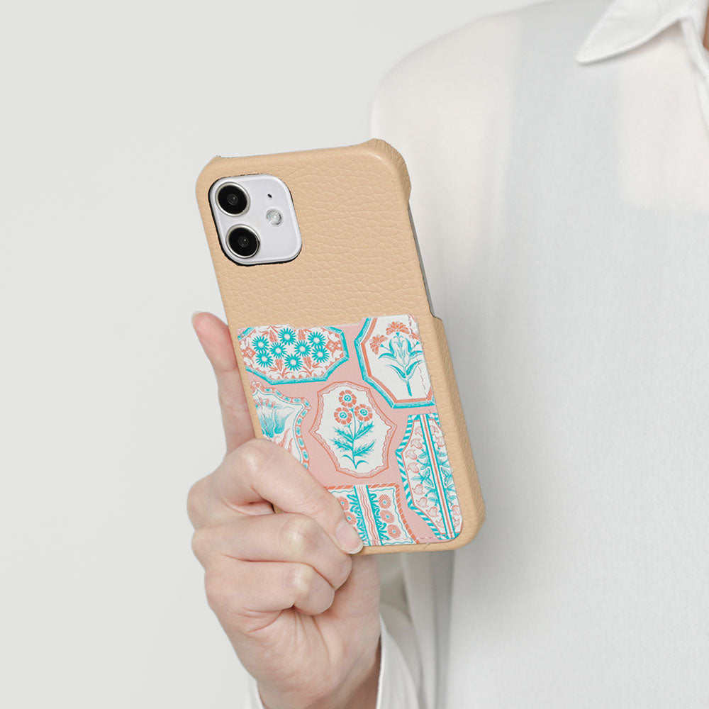 【POPUP Limited】Nishiizumi Yuka × COVERARY Genuine Leather Antique Flower Pattern Pocketed Collaboration Back Case