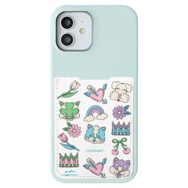 【POPUP Limited】Nishiizumi Yuka × COVERARY Genuine Leather Retro POP Pattern Pocketed Collaboration Back Case